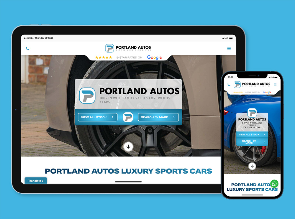 portland autos website on tablet and mobile devices